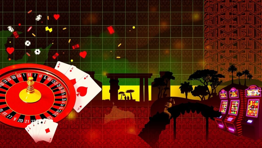 Casino chips and slots showing successful online casino gaming journey.