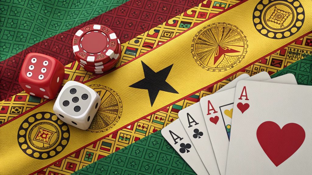Popular online casino games in Ghana including slots, live dealer games, and table games.